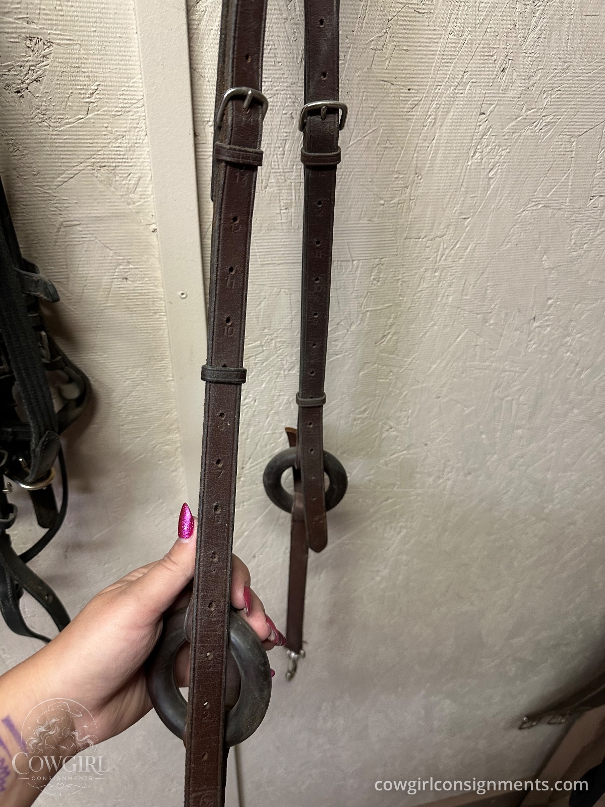 Leather Donut Side Reins, Brown, photo 3