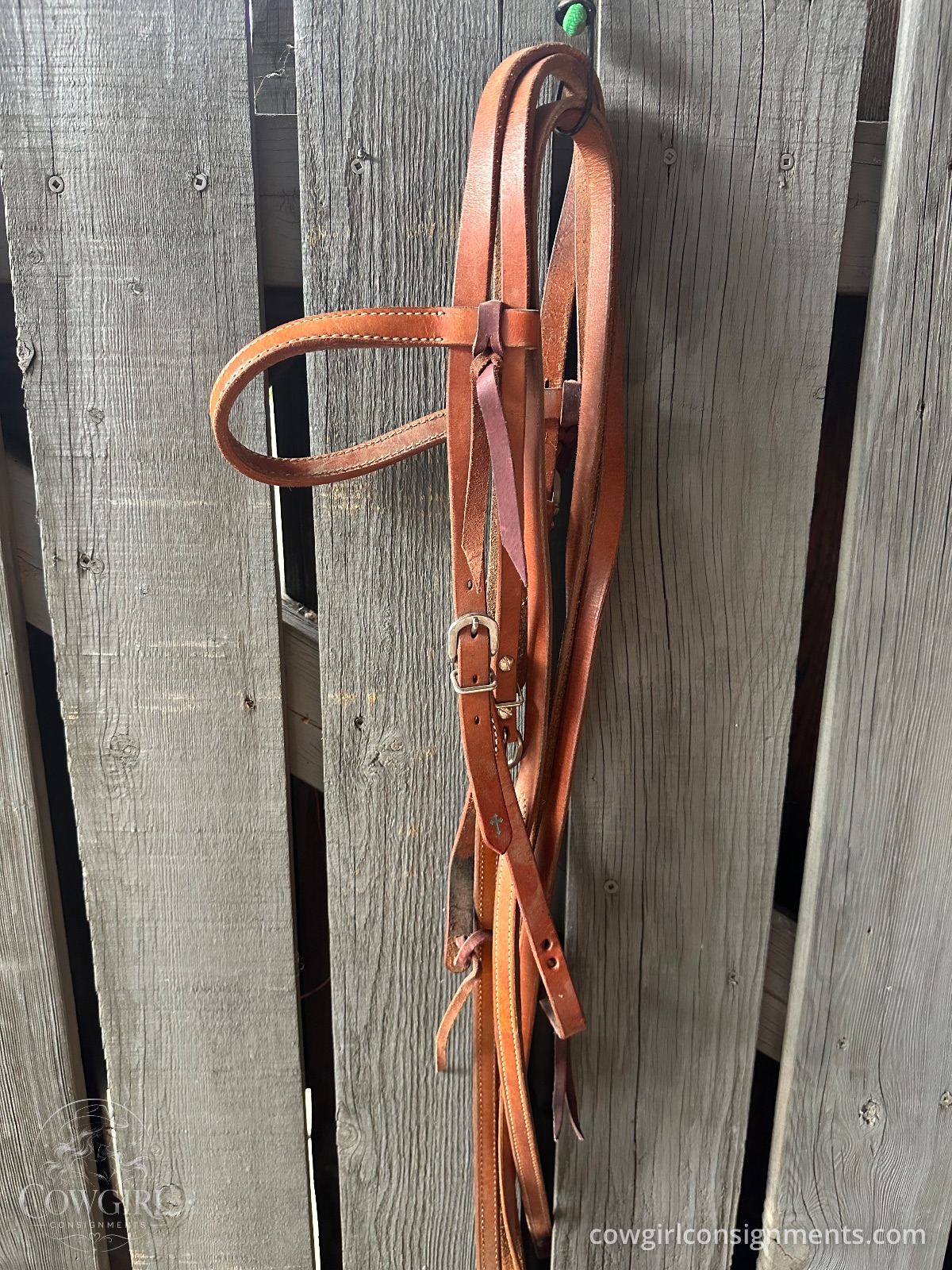 Leather Headstall & Split Reins, Cob Size, photo 2