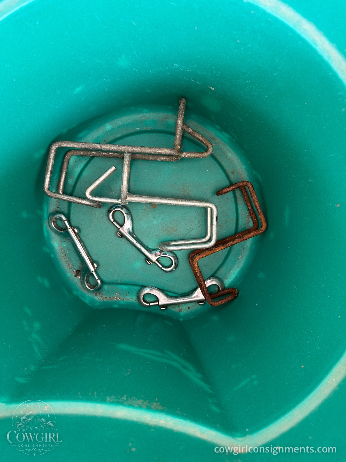 Pair Of Flat-Back Water Buckets With Hanging Hardware, photo 3