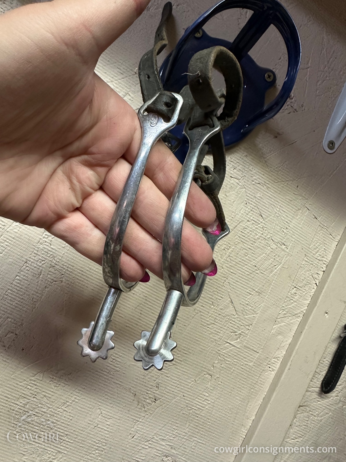 Stainless Rowelled English Spurs With Straps