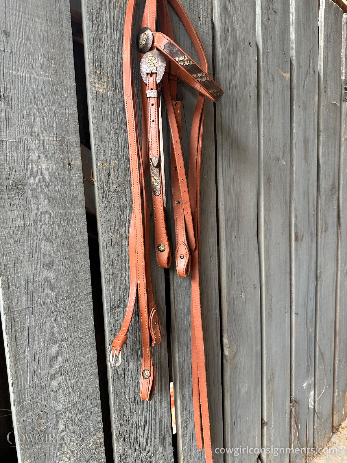 Western Headstall & Split Reins Set, Horse Size, photo 4